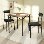 Giantex 3-Piece Dining Table Set, Square Kitchen Table with 2 Upholstered Armless Chairs, Padded Backrest, Metal Frame, Space-Saving Dinette Set for Small Spaces, Living Room, Dining Room
