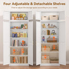 Polup 86" Tall Metal Kitchen Pantry Storage Cabinet with Doors and Shelves