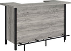 Coaster Home Furnishings - Bellemore - Wood & Metal - Bar Cabinet with Bottle Rack and Stemware Racks with Open Storage - Dining Room & Home Bar - Gray Driftwood - 182105