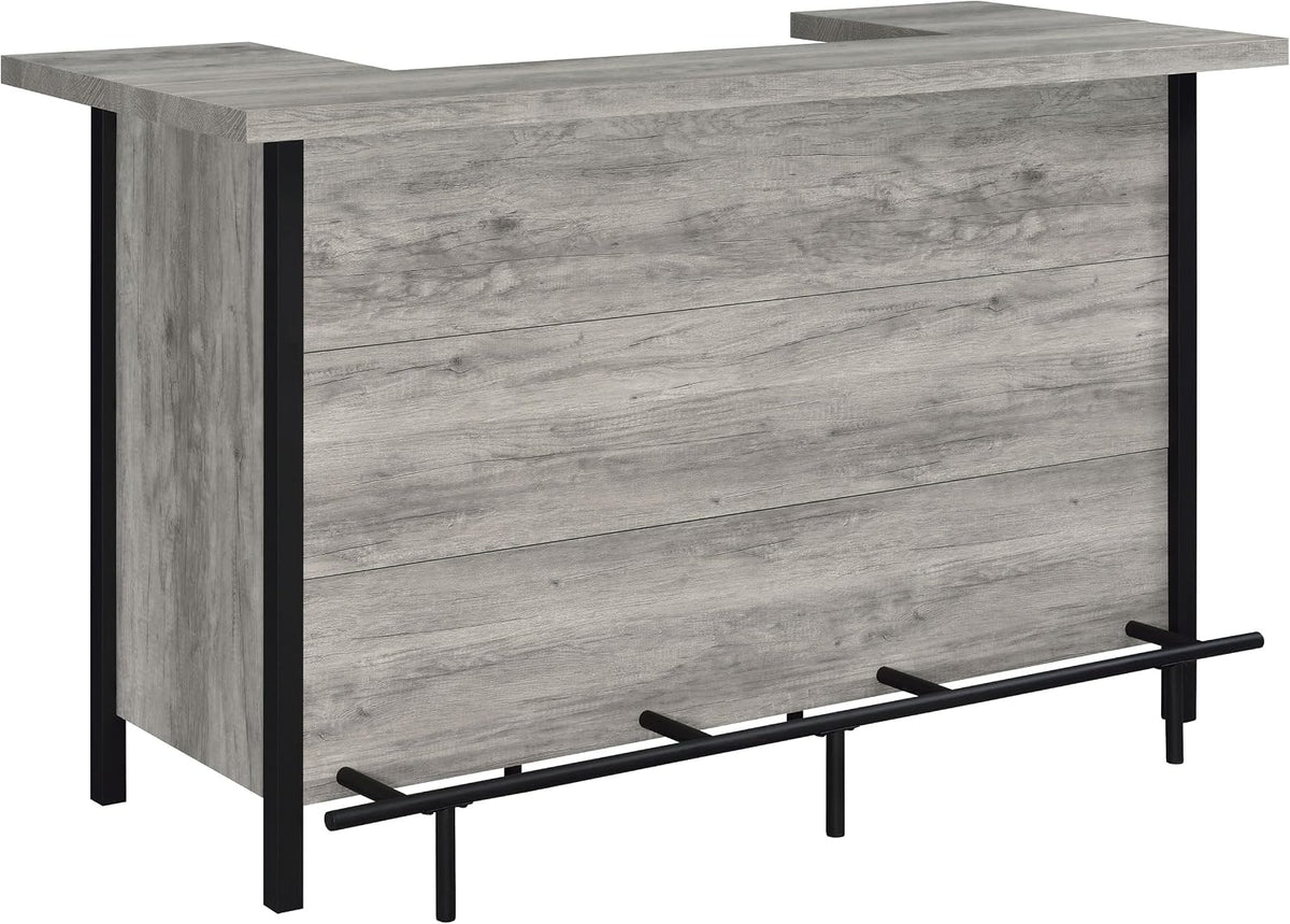 Coaster Home Furnishings - Bellemore - Wood & Metal - Bar Cabinet with Bottle Rack and Stemware Racks with Open Storage - Dining Room & Home Bar - Gray Driftwood - 182105