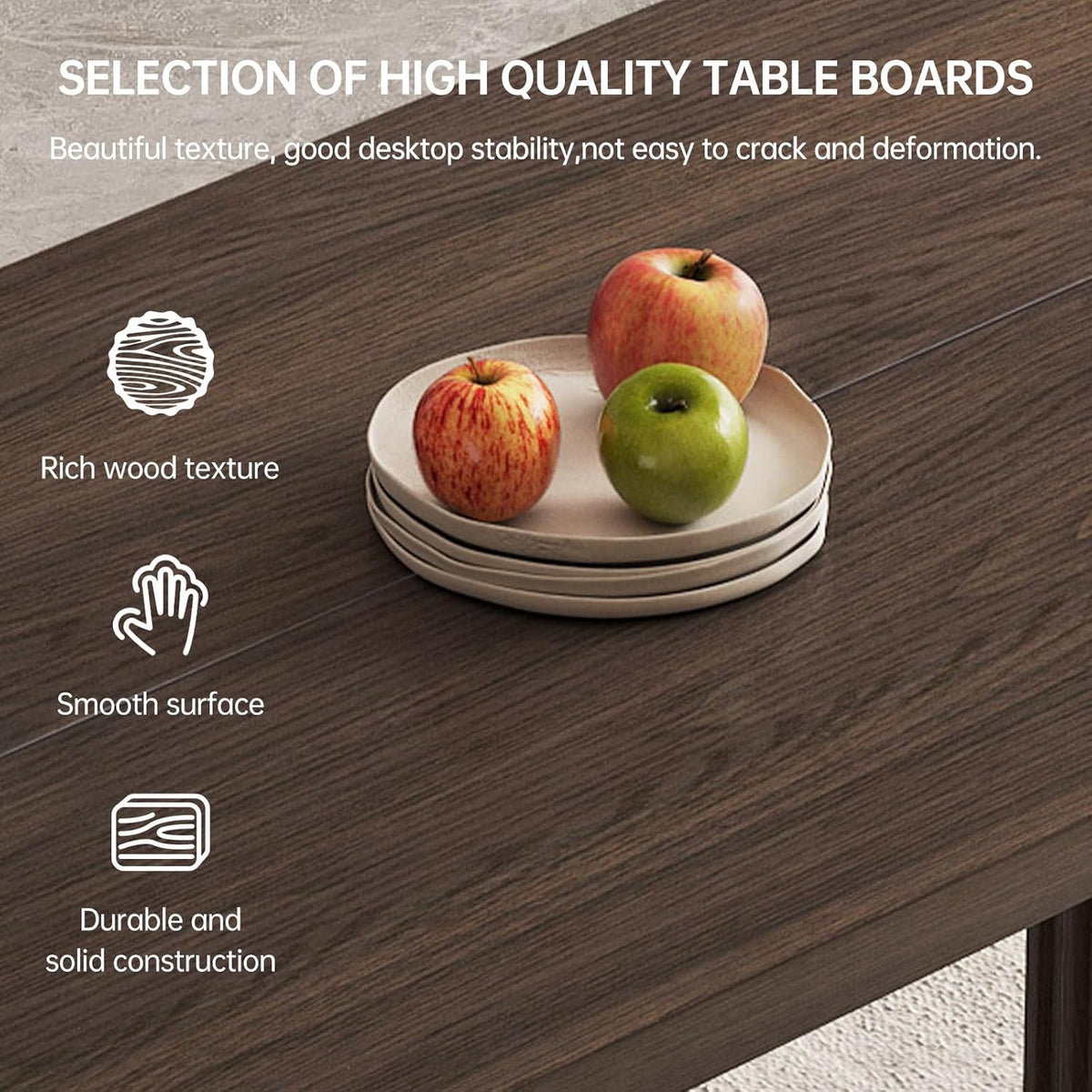 Farmhouse Dining Table for 4-6, 66.9" Modern Wood Kitchen Table with Double Pedestal Base, Rectangular Dining Table for Apartment & Living Room, Scratch-Resistant, Oak