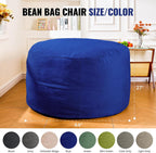 4FT Giant Bean Bag Chair for Adults and Teens - Large Bean Bag Sofa with Premium Velvet Cover & High-Density Support Foam - Fluffy Lounge Chair for Gaming, Bedroom, Dorm (Blue, Taller Version)