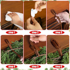 Relaxweex 6 Pcs Garland Hanger for Mantle No Drill Garland Hangers Hooks Wreath Ties Fireplace Stocking Holder Stretchable Silicone Adhesive Straps for Door Frame Stairways (Brown)