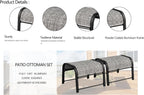 Outdoor Patio Ottoman Set of 2 with Metal Frame, Textilene Fabric Small Seating, All Weather Foot Stool Stackable Resistant for Outdoor Foot Rest for Furniture Patio Garden Pool(2, Black)