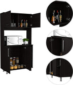 3 Shelf Pantry Cabinet Black
