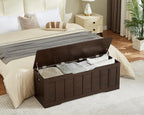 VANKILEY 51.2" Storage Chest Extra Large,Wooden Storage Bench,Espresso | Chest with 2 Safety Hinges, 51.2*15.7*19.1inches, Wooden Trunk for Bedroom, Livingroom,Entryway,Easy Assembly.