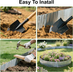 Corrugated Metal Garden Edging 6" x 50Ft, Sturdy Lawn Edging Border, Landscape Edging Border for Lawn, Flower Bed, Garden and Yard (Silver, 6 * 50Ft)