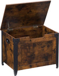 GAOMON 23.6" Storage Chest, Storage Bench with Safety Hinge | Farmhouse Style Wooden Trunk Chest for Entryway, Bedroom, Living Room, Rustic Brown