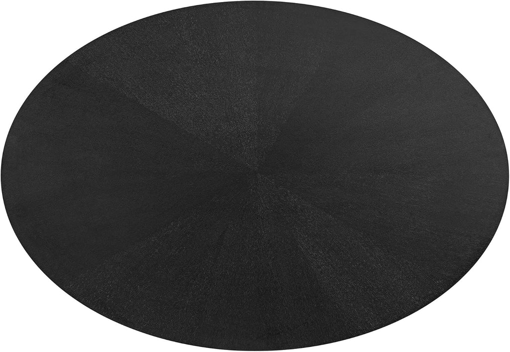 Modway Crossroads 63" Oval Wood Dining Table, Wood Veneer, Seats 6, Easy to Assemble in Black
