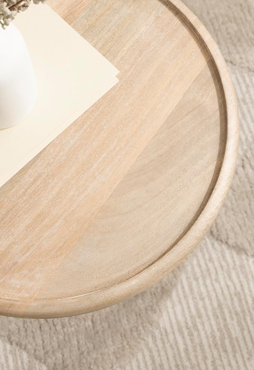 Kate and Laurel Willoughby Modern Wooden Spiraled Round Side Table, 15 x 15 x 24, Light Natural, Accent Pedestal End Table with Turned Base for Use as Indoor Plant Stand or Bedroom Nightstand Option