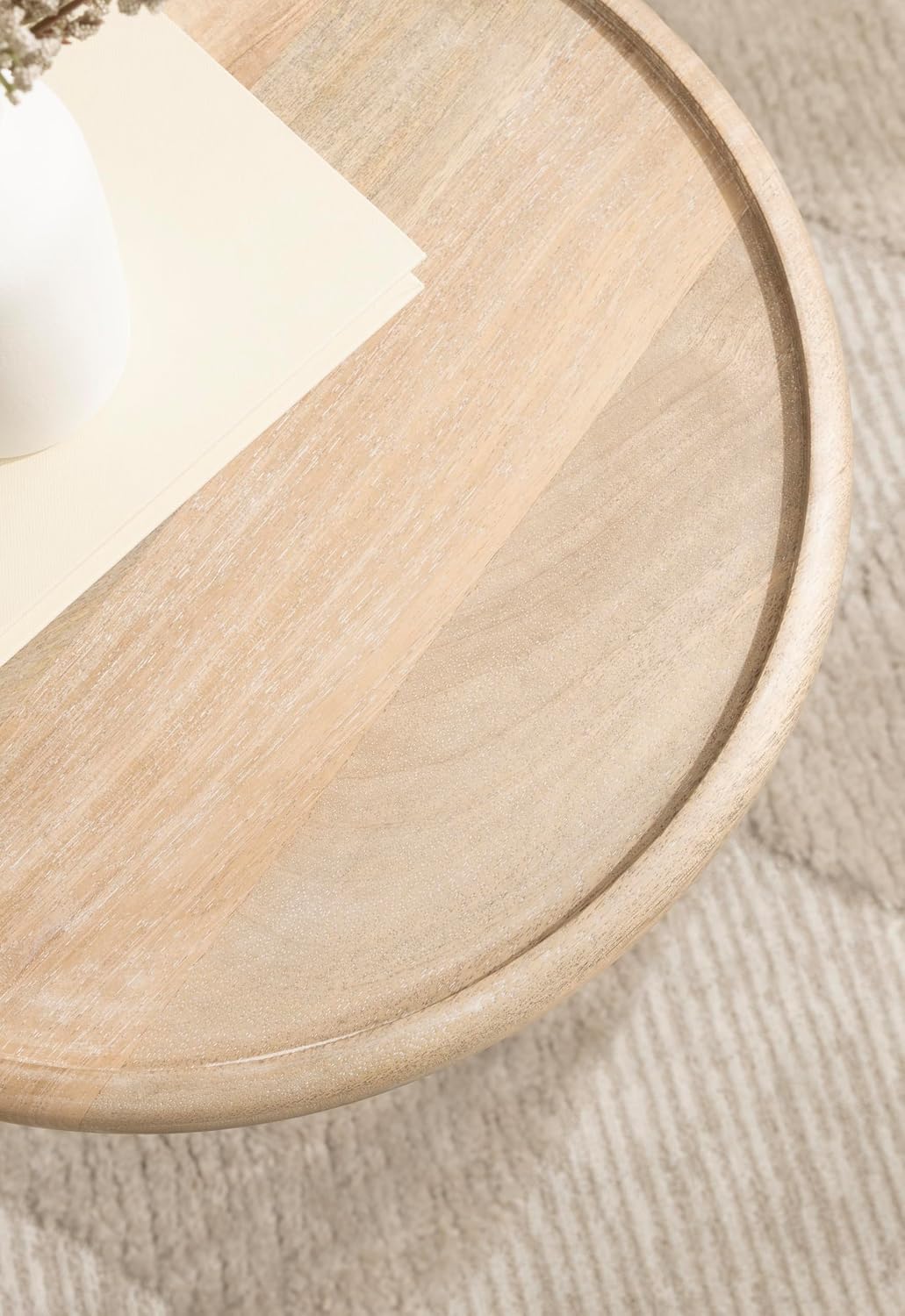 Kate and Laurel Willoughby Modern Wooden Spiraled Round Side Table, 15 x 15 x 24, Light Natural, Accent Pedestal End Table with Turned Base for Use as Indoor Plant Stand or Bedroom Nightstand Option