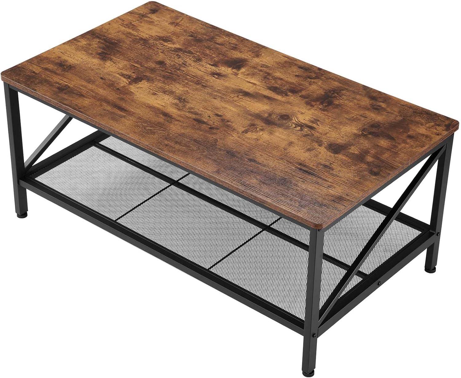 VEVOR 3 Pieces Living Room Table Sets, 41.3 in Industrial Coffee Table with 2 Square End Side Tables, Easy Assembly Coffee and End Tables Sets with Metal Legs, for Office, Living Room & Apartment