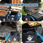 Collapsible Water Bucket for Grill Brush Heads, Durable Dunk Tank for Stainless-Steel Grates and Steam Grills,Ideal Gift for Dads(Bucket Only, No Brush Included)