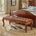 Modern Natural Solid Wood Upholstered Bench - Velvet Cushions Functional Seating for Bedroom, Living Room, Hallway, Entryway, Foyer Bed Ends Entryway(Brown,140 * 53 * 47cm)