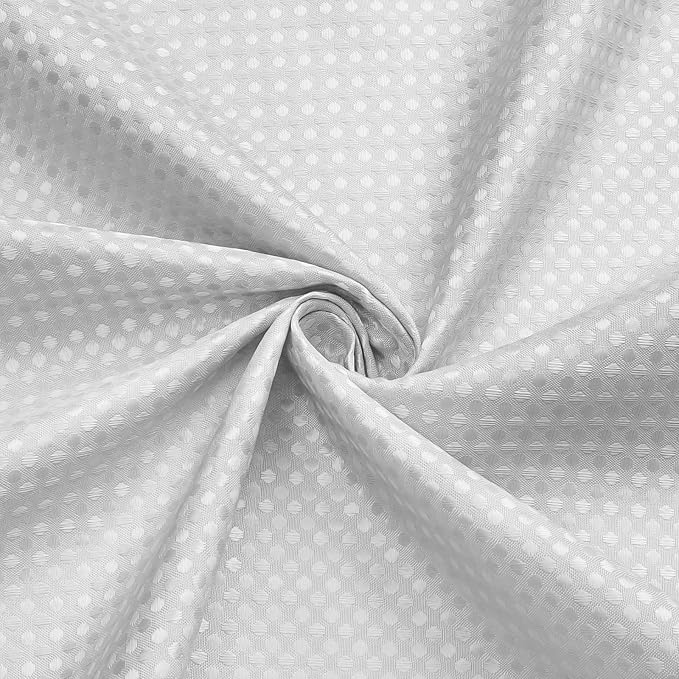 3 in 1 Shower Curtain Set, Light Grey Waffle Shower Curtain and PEVA Liner Set with 12 Stainless Steel Shower Curtain Hooks, Waterproof Shower Curtains for Bathroom, 72 W x 72 H