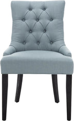 SAFAVIEH Home Collection - Abby Sky Blue Upholstered Dining Chair, Button Tufted Back, Nailhead Trim, Classic Accent Chair (MCR4701N)