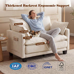 49" Loveseat Sofa Bed, 2 in 1 Convertible Sofa Bed Small Pull Out Couch Bed Chenille 2 Seat Sofa 85" Sleeper Futon Mattress for Small Spaces Living Room Bedroom Apartment Office 8836-BEIGE