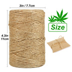 Vivifying Jute Twine, 328 Feet 3mm Strong Natural Garden Twine for Climbing Plants, Tomatoes, Crafts, Gift Wrapping and Decoration (Brown)