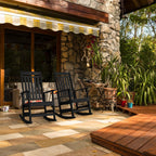 FUNBERRY Outdoor Rocking Chairs Set of 2, HDPE All Weather Poly Lumber Rocker, High Back Patio Rockers Easy Assembly