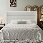 SHA CERLIN Queen Size Velvet Bed Frame with Wingback Headboard/Upholstered Platform Bed with Wooden Slats/Mattress Foundation/No Box Spring Needed/Easy Assembly/White