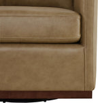 CHITA Genuine Leather Swivel Accent Chair, FSC Certified Mid Century Modern Arm Chair for Living Room and Bedroom, Fully Assembled, Mocha