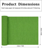TyanZzao Crepe Paper Roll, Green, 2Rolls, 9.8 Inch Wide, 7.8ft Long