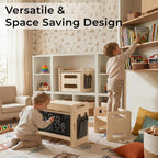 Foldable Toddler Standing Tower & Montessori Weaning Table and Chair Set