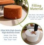 Thgonwid Round Ottoman Pouf, Plush Corduroy Foot Stool with High-Density Memory Foam, 3-in-1 Footrest Extra Seating Side Table for Living Room Bedroom Home Decor, 20 x 14 Inch, Burnt Orange