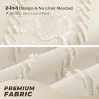 Extra Long Cream Shower Curtain Boho Farmhouse Shower Curtain 72 x 78 Tufted Chevron Textured Striped Minimalist Shower Curtains