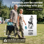 FUNDANGO Oversized Folding Chairs for Outside, Fully Padded Camping Director Chair for Adults, Support 450lbs Portable lawn chairs with Side Table, Side Pockets for outdoor Camp, Picnic, Lawn, Concert