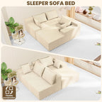 LEVELEVE 107" Cloud Sectional Couch with Deep Seat，Modern Modular Sofa with L-Shape Chaise，No Assembly Required, Upholstered Couches for Living Room Bedroom(Beige,Right Facing Chaise)