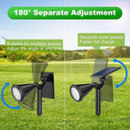 8 Pack Solar Spot Lights Outdoor Waterproof 180 Adjustable Solar Powered Landscape Lights for Yard, Garden, Pathway, Porch, Pool, Wall, 4 Lighting Modes, Warm White