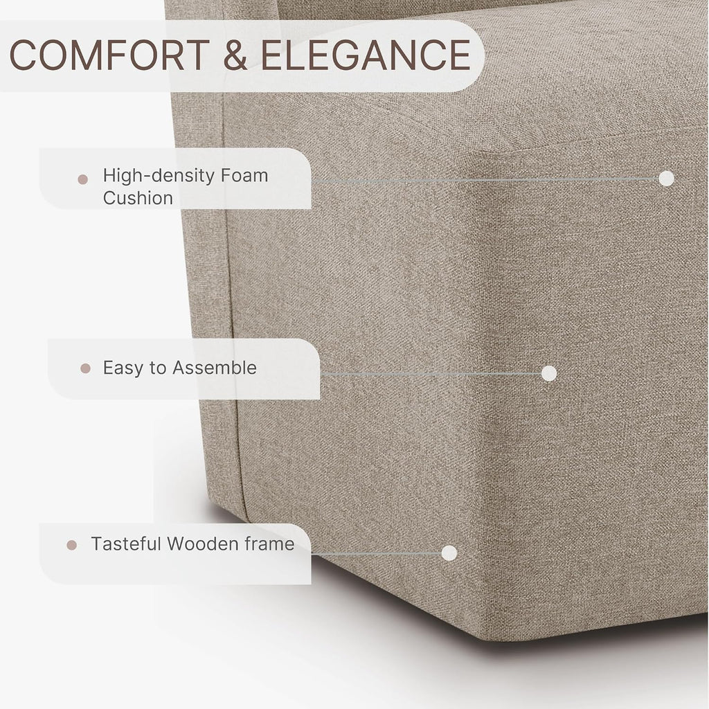 KISLOT Dining Chairs with Casters Require Assembly Upholstered Wingback Single Sofa Armless Deskchair for Bedroom Waiting Room Kitchen Diningroom