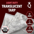 QUEEN OF TARPS | 10x12 Light Duty Tarp Waterproof, 70 GSM is 7 MIL, UV/Tear Resistant Tarp, Camping, Outdoor Furniture, Car, Tents, Painting, Firewood Protection | 10x12, Light Duty