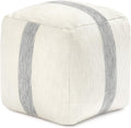 Anji Mountain Artisan Crafted Cotton Blend Pouf Ottoman | Versatile Floor Seating & Footstool for Living Room | Modern Boho Home Décor Accent | Filled Pouffe | Soft & Fluffy Ottoman Pouf, Lightweight, Decorative Floor Pouf Seating for Bedroom & Home