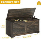 DWVO Wooden Storage Bench, Farmhouse Storage Chest with Safety Hinges, Entryway Shoe Organizer, Multi-Use Storage for Living Room/Bedroom, 39.4" L, Dark Rustic Oak