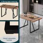 Modern Dining Table Set for 4, Wooden Kitchen Table and Chairs Set,5 Piece Dining Table Set with 1 MDF Table and 4 Upholstered Dining Chairs,55" Rectangle Kitchen Table Set for Apartment
