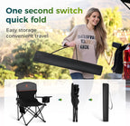 ALPHA CAMP Folding Camping Chair for Adults Lawn Chair for Camping Outdoor | Support 250 LBS Portable Camp Chairs with Cup Holders Cooler Pouch 2 Pack