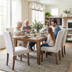 COLAMY Upholstered High Back Dining Room Chairs Set of 4 with Comfortable Padded Seat, Fabric Dining Chairs with Solid Rubber Wood Legs for Dining Room, Classic Gray Damask Pattern, Beige