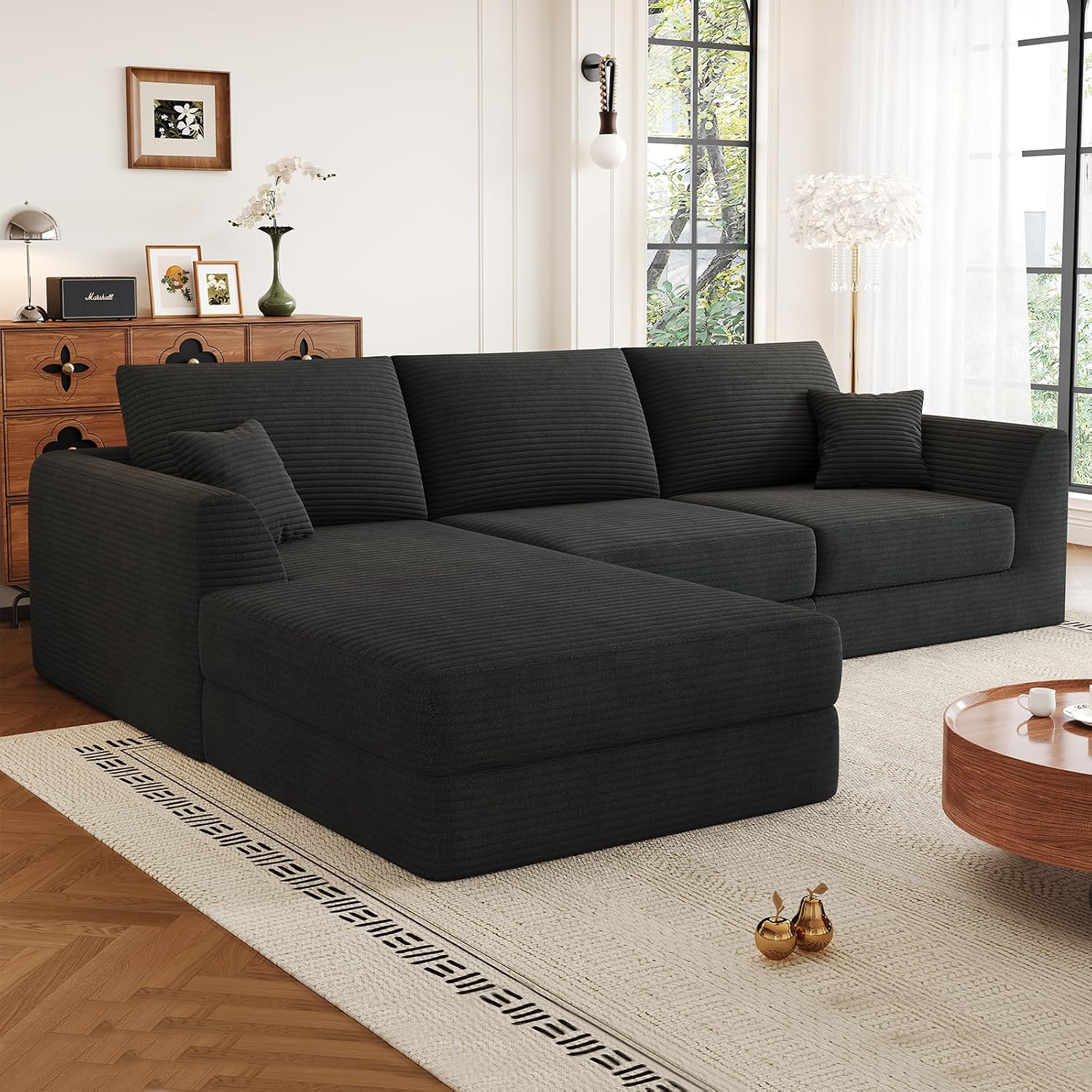 106” Modular Sectional Sofa, Cloud Sectional Couch with Deep Seat, Modern Modular L-Shape Sofa Couch with Chaise,Upholstered Couches for Living Room Bedroom No Assembly Required