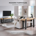 OKD Modern Farmhouse Entryway Table with 2 Drawers, 63" Wooden Console Table with Storage for Hallway, Behind Sofa, Living Room, Natural Oak with Dark Alder