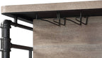 Antique Oak and Sandy Grey 5-Shelf Kitchen Island with Wood+Metal | Wood and metal construction with rustic and modern design