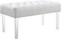 Linon Ella Glitz Acrylic Leg Bench, 35"Wx17"Dx18"H, White