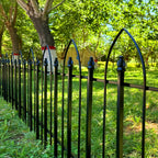 Garden Fence 32 inch H x 24 inch W (5 Panels, Total 10 feet), Metal Decorative Border Folding Fence, Landscape Fencing for Dog, Flower Bed, Yard, Animal Barrier