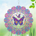 Wind Spinners Outdoor, Butterfly Metal 3D Hanging Garden Decor, 12-inch Stainless Steel Wind Spinner with Tail Spinner, Wind Sculptures for Patio Lawn Yard, Ornament Gift for Women/Men