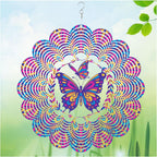 Wind Spinners Outdoor, Butterfly Metal 3D Hanging Garden Decor, 12-inch Stainless Steel Wind Spinner with Tail Spinner, Wind Sculptures for Patio Lawn Yard, Ornament Gift for Women/Men