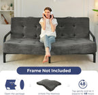 MAXYOYO Foldable Mattress, 8-Inch Tufted Futon Mattress with Handles | Tufted Floor Sofa Bed and Versatile Mattress, Carry Handles for Living Rooms or Guest Rooms, Frame Not Included, Dark Grey