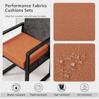 Outdoor Chair Cushions Set of 4,350GSM Fabric,Water-Resistant UV Resistant Weather Resistant with YKK Zippers, Square Corner Patio Chair Cushions with Ties, 20"x20"x3.1",Tangerine