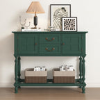 Farmhouse Console Table with Storage, Narrow Entryway Table with 2 Drawers & 2 Door Cabinets, Sofa Table Behind Couch with Shelf for Living Room, Entryway
