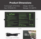 BN-LINK Seedling Heat Mat for Seed Starting 10" x 20.75", 4 Pack Daisy Chainable Waterproof Warming Mat Plant Heating Pad for Seed Germination, Indoor Growing, Hydroponic, Greenhouse, ETL Listed